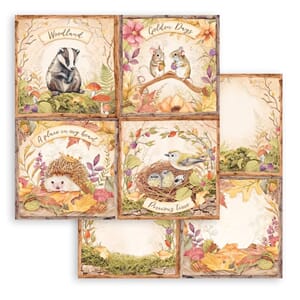 Stamperia: 4 Cards - Woodland