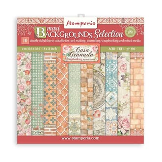 Stamperia - Casa Granada Maxi Background Paper Pad, 10/Pkg