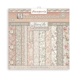 Stamperia - You And Me Maxi Background Paper Pad, 10/Pkg