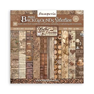 Stamperia - Coffee and Chocolate Maxi Background 12x12 Inch