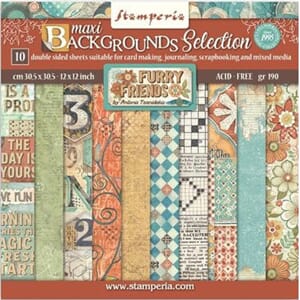 Stamperia - Furry Friends Backgrounds Paper Pack