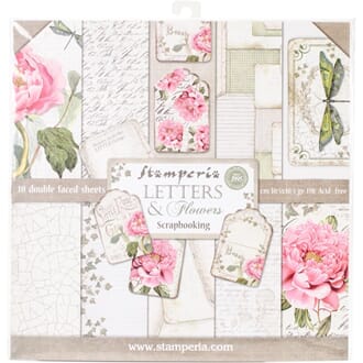 Stamperia: Letters & Flowers Paper Pack, 12x12, 10/Pkg