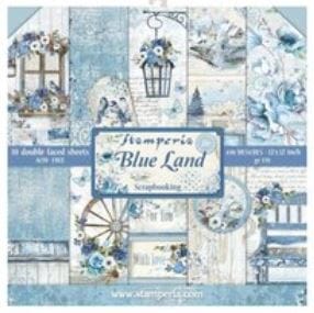 Stamperia: Blue Land 12x12 Inch Paper Pack, 10/Pkg