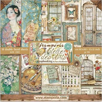 Stamperia: Atelier des Arts Paper Pack, 12x12, 10/Pkg