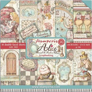 Stamperia: Alice through the looki Paper Pack, 12x12, 10/Pkg