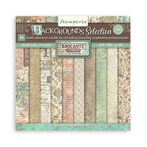 Stamperia - Brocante Antiques Backgrounds 8x8 Inch Paper Pac