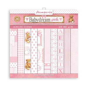 Stamperia - Baby Dream Pink Paper Pack, 8x8, 10/Pkg