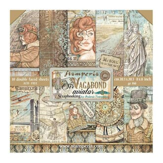 Stamperia - Sir Vagabond Aviator Paper Pack, 8x8, 10/Pkg