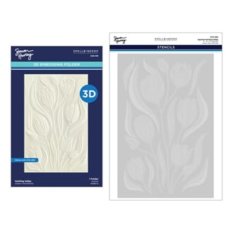 Spellbinders - Twirling Tulips 3D Embossing Folder & Stencil