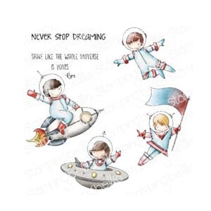Stamping Bella: Tiny Townie Astronauts Cling Stamps