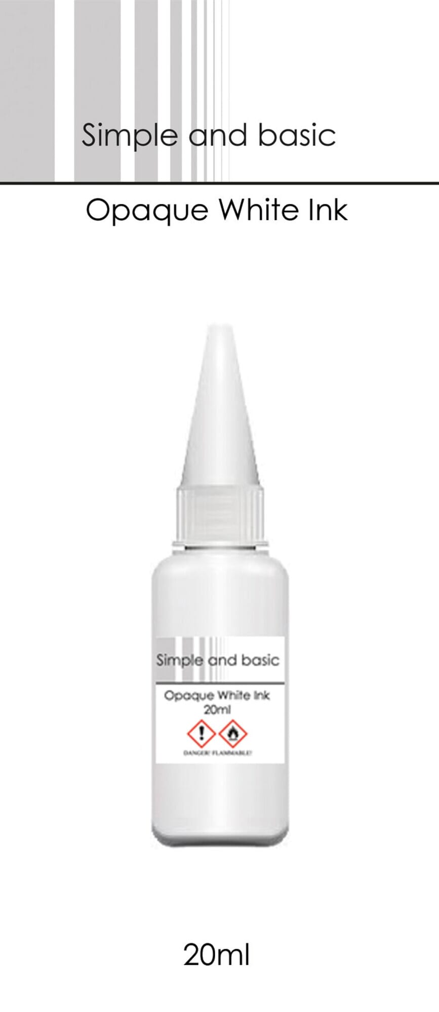 Simple and Basic - Opaque White Ink, 20 ml - HOBBYKUNST NORGE