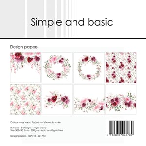 Simple and Basic - Watercolour Roses 12x12 Inch Paper Pack