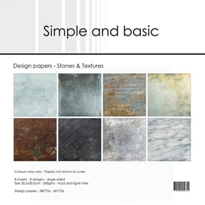 Simple and Basic - Stones & Texture 12x12 Inch Paper Pack