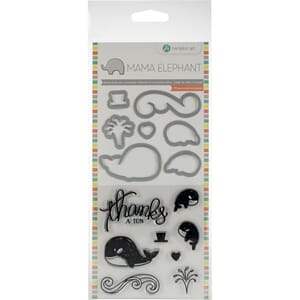 Mama Elephant: Whale Thanks Stamp & Die Set, 4x8 inch