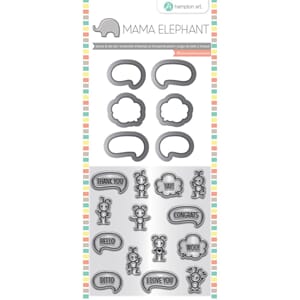 Mama Elephant: Chit Chat Stamp & Die Set, 4x8 inch