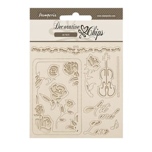 Stamperia - Venice City of Art Decorative Chips Roses and Fr