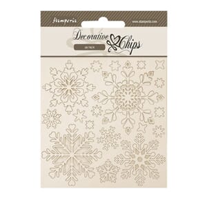 Stamperia - The Owl's House Decorative Chips Snowflakes