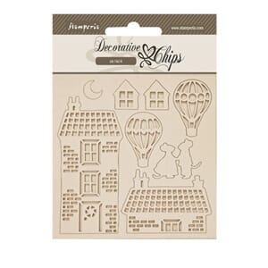 Stamperia - Family Decorative Chips House and Balloons