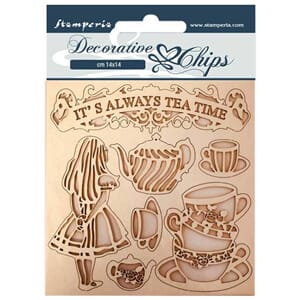 Stamperia: Alice tea time Decorative Chips