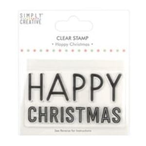 Simply Creative Happy Christmas Large Clear Stamp, 4x4 inch