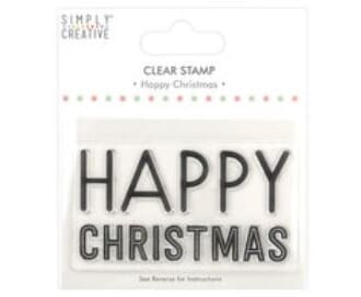 Simply Creative Happy Christmas Large Clear Stamp, 4x4 inch