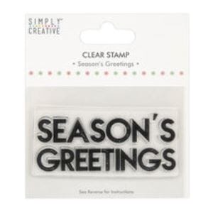 Simply Creative Season's Greet Large Clear Stamp, 4x4 inch