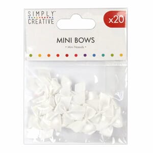 Simply Creative - Mini Bows White, 20/Pkg