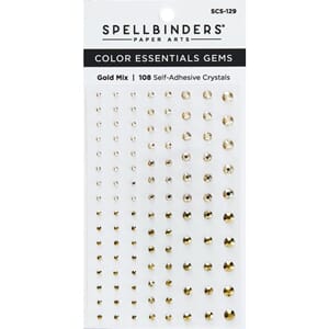 Spellbinders Gold Mix Color Essentials Gems 108/Pkg