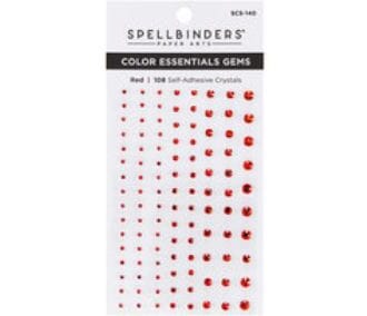 Spellbinders - Red Mix Color Essentials Gems, 108/Pkg
