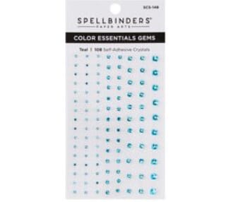 Spellbinders - Teal Mix Color Essentials Gems, 108/Pkg