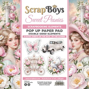ScrapBoys - Sweet Peonies 6x6 Inch Pop Up Paper Pad