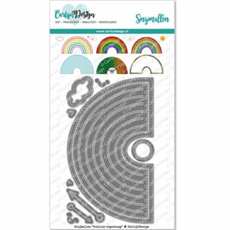 CarlijnDesign: Outline Rainbow Die, A6