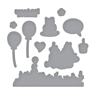 Spellbinders - Classic Pooh Birthday Etched Dies Make A Wish