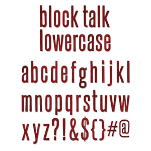 Sizzix: Block Talk Lowercase Alphabet - Bigz XL Die