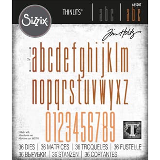 Sizzix: Alphanumeric Stretch Lower & Numbers Thinlits Die