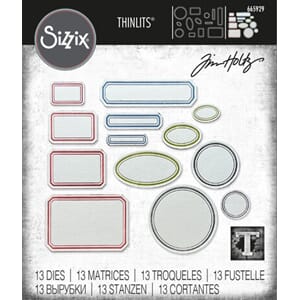 Sizzix - Vintage Labels Thinlits Dies by Tim Holtz