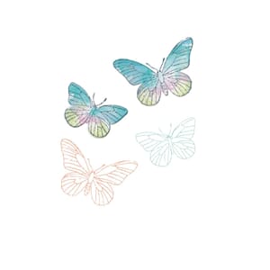 Sizzix - Painted Pencil Butterflies Framelits Die w/Stamps
