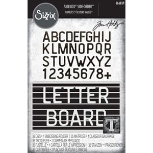 Sizzix - Letterboard 2D Texture Fades w/ Thinlits Die