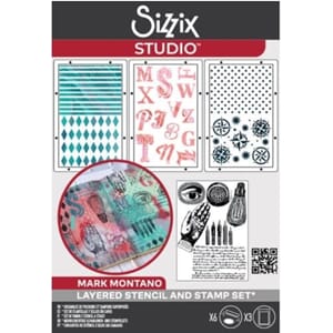 Sizzix - Studio Clear Stamps w/Stencils by Mark Montano Favo
