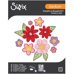 Sizzix - Clear Stamps w/Framelits Die Floral Layers #1