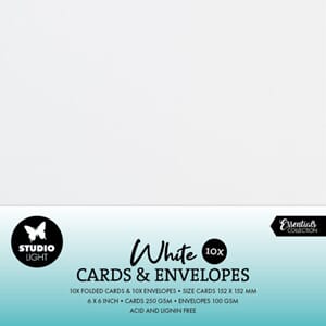 Studio Light - Cards & Envelopes 6x6 Inch White, 10 sett