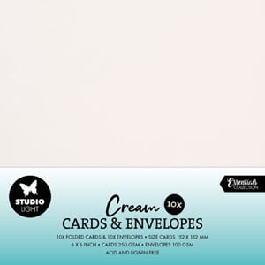 Studio Light - Cards & Envelopes 6x6 Inch Cream, 10 sett