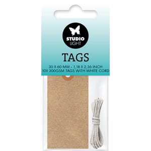 Studio Light - Tags Small 30x60 mm w/ White Cord