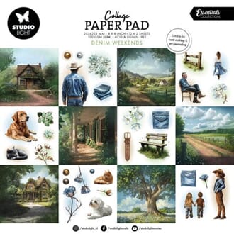 Studio Light - Denim Weekends 8x8 Inch Collage Paper Pad