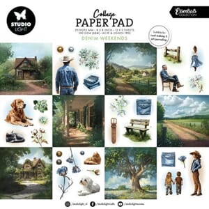 Studio Light - Denim Weekends 8x8 Inch Collage Paper Pad