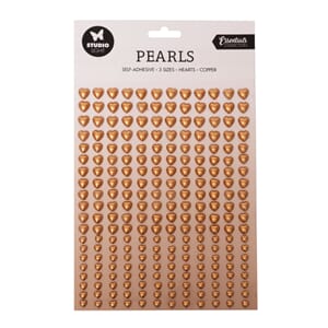Studio Light - Self-adhesive Pearls Copper Hearts