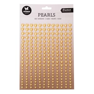 Studio Light - Self-adhesive Pearls Gold Hearts