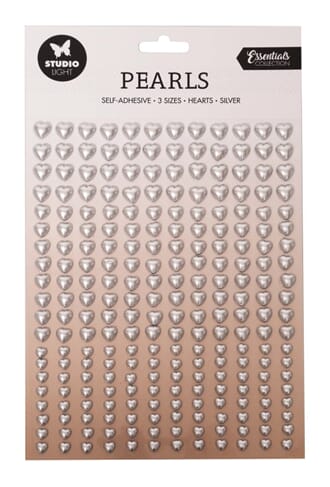 Studio Light - Self-adhesive Pearls Silver Hearts