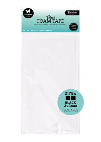 Studio Light - Foam Tape Doublesided Squares Black 3x3 mm