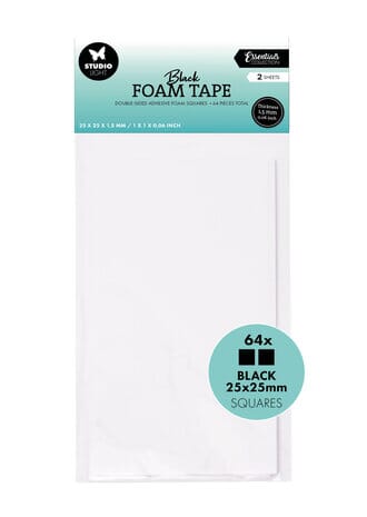 Studio Light - Foam Tape Doublesided Squares Black 25x25mm